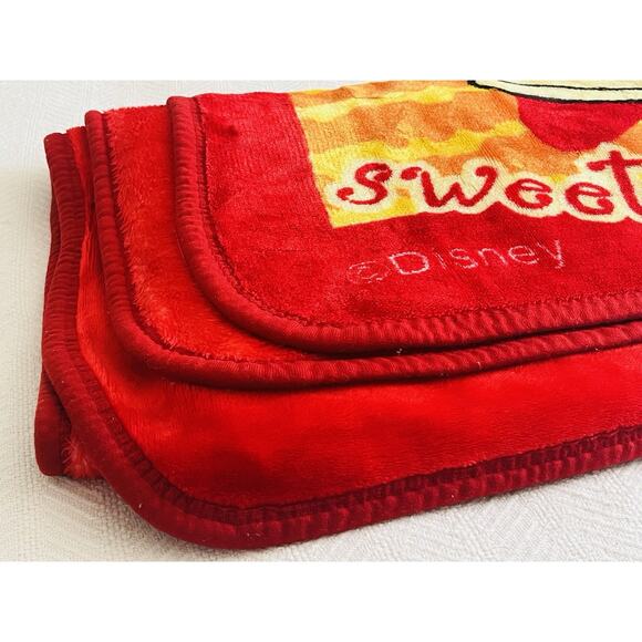 Vintage Winnie The Pooh Blanket Plush Purple Red Honey Bees Yellow Sweet Dreams - Picture 13 of 13